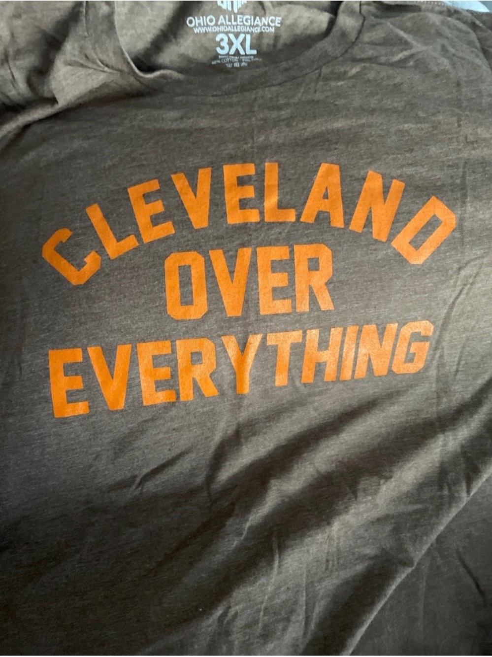 Cleveland Over Everything Graphic Tee - Orange on Charcoal